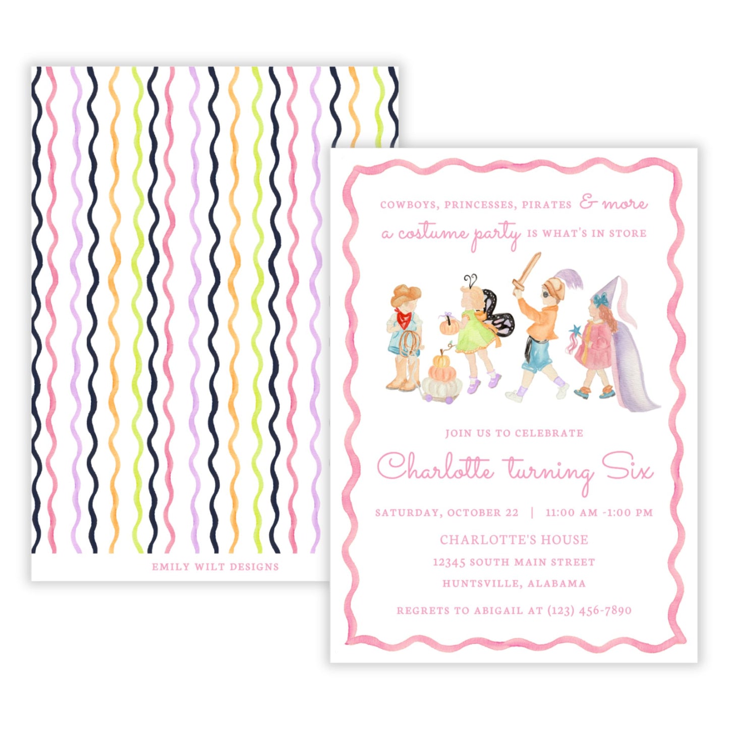 Costume Party Invitations (Pink)