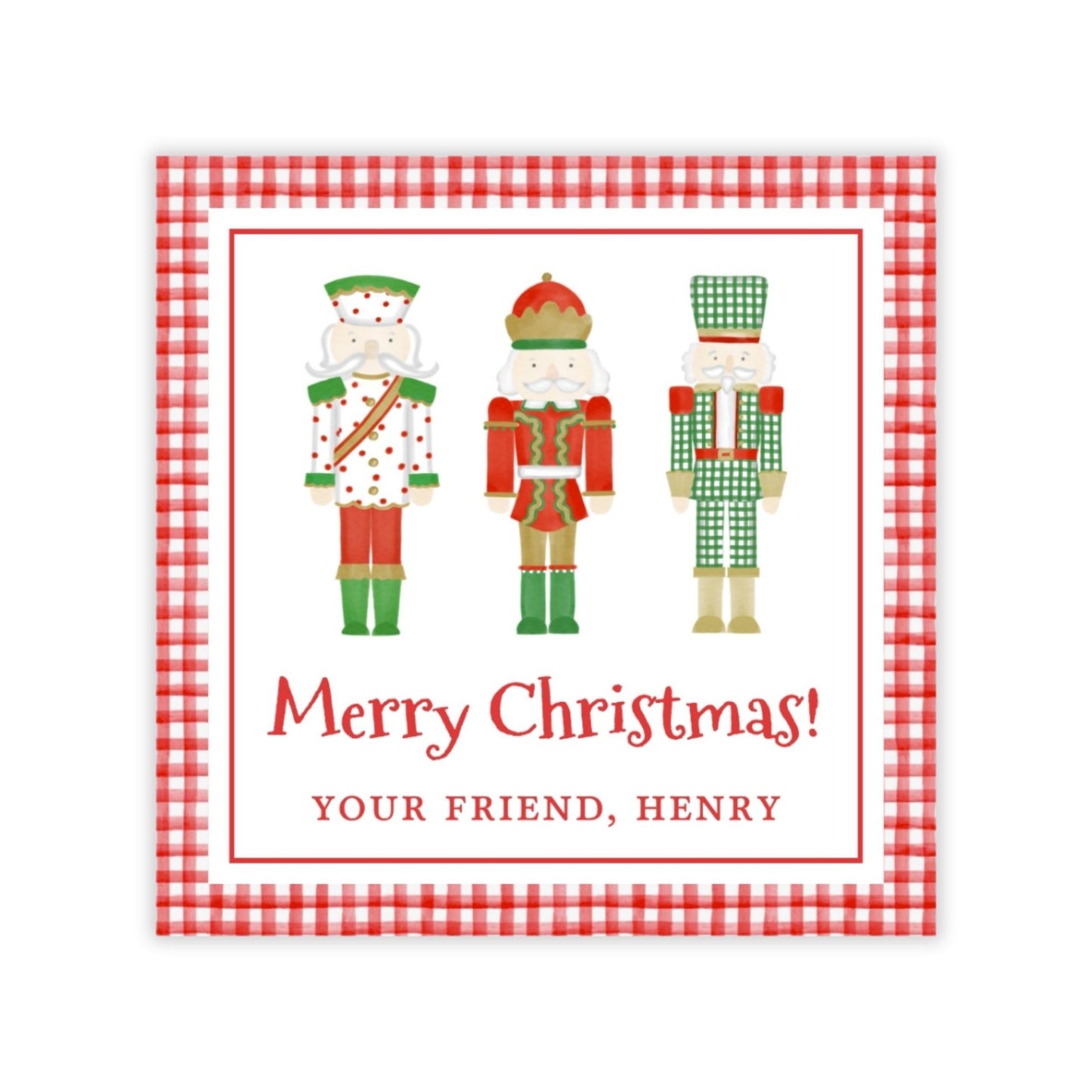 Kids Christmas Gift Tag - Nutcrackers (Red)