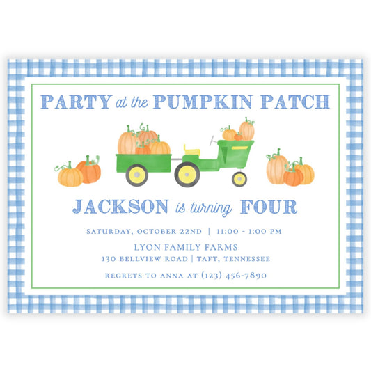 Pumpkin Patch Birthday Invitations