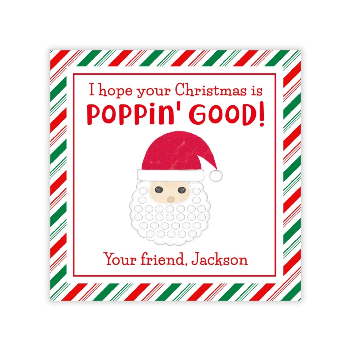 Kids Christmas Gift Tag - Pop It