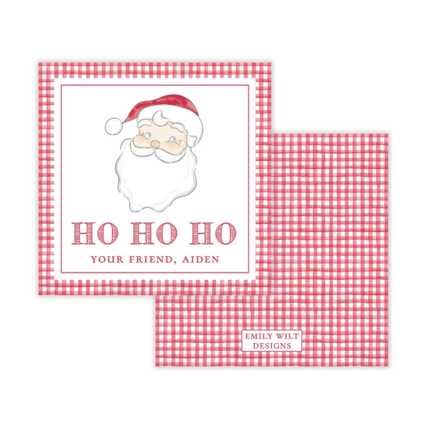 Kids Christmas Gift Tag - Santa (Red)