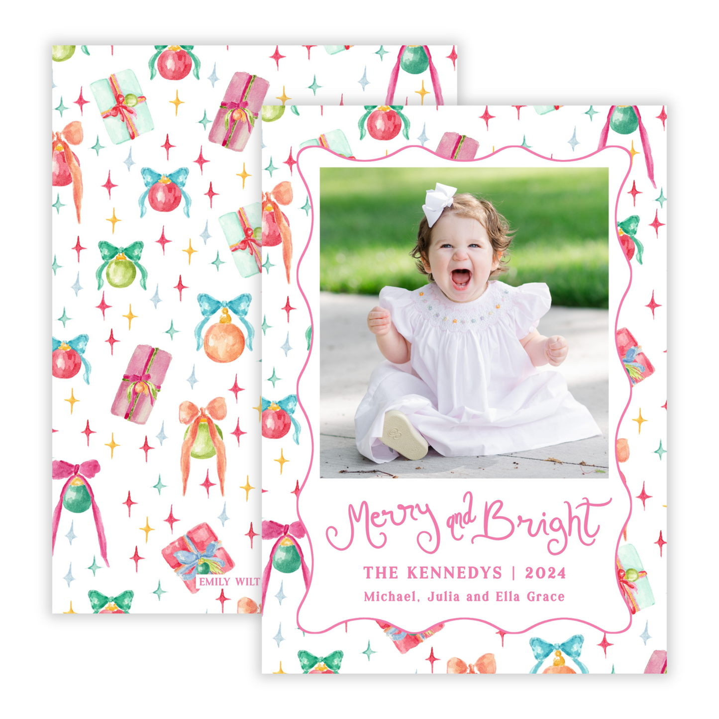 Christmas Photo Card - Whimsical Wonder, Pattern (Portrait)