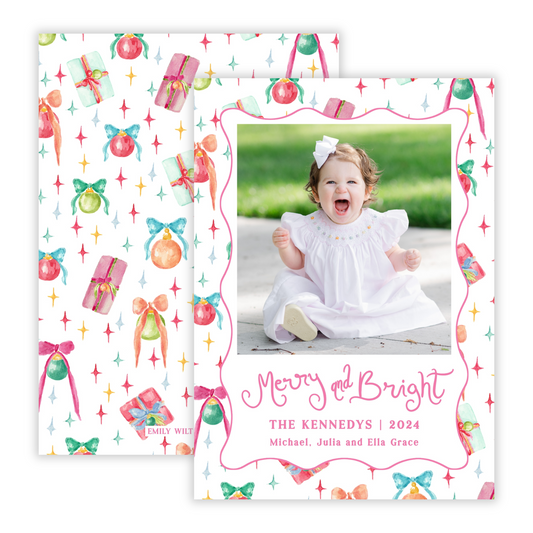 Christmas Photo Card - Whimsical Wonder, Pattern (Portrait)