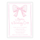 Pink Bow First Birthday Invitations