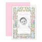 Christmas Photo Card - Festive Nativity, Pastel Pink (Birth Announcement) (Portrait)