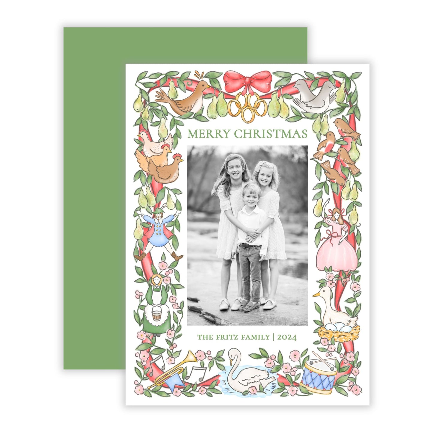 Christmas Photo Card - Festive Twelve Days (Frame) (Portrait)