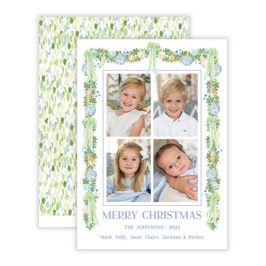 Christmas Photo Card - Luxe Noël (Garland) (4 Photos)