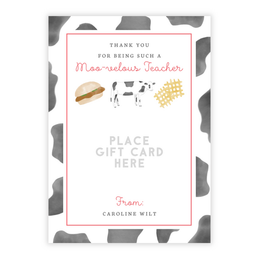 PRINTABLE Teacher Gift Card Holder - Fast Food