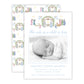 Christmas Photo Card - Festive Nativity, Pastel Blue (Birth Announcement) (Landscape Photo)