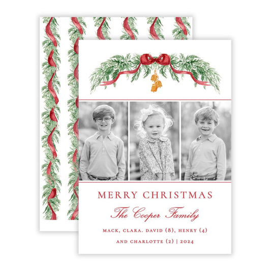 Christmas Photo Card - Traditional Glam (3 Photos)