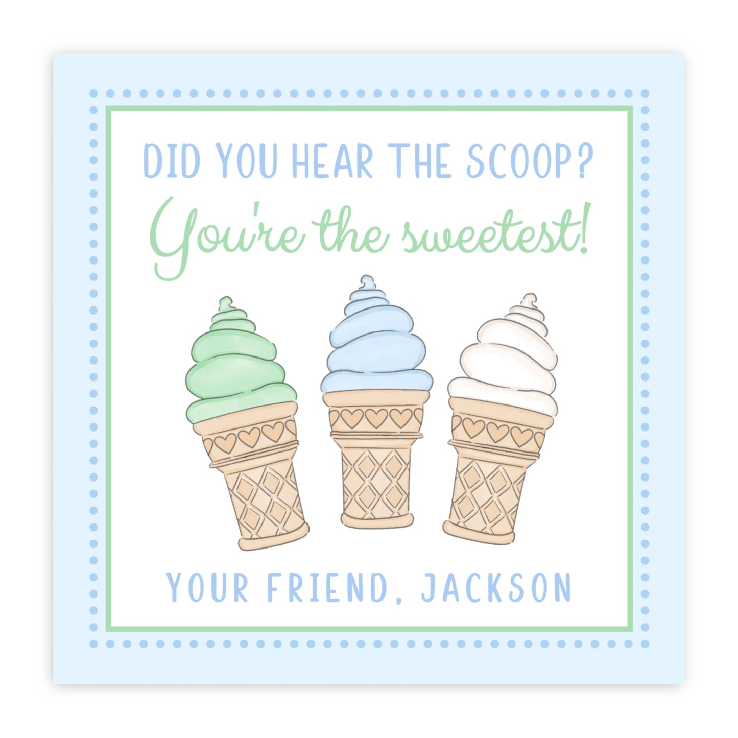 Ice Cream Valentine (Blue)