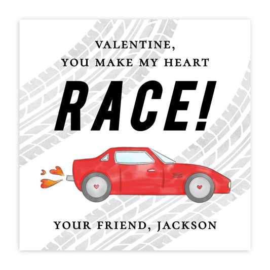 Race Car Valentine (Red)