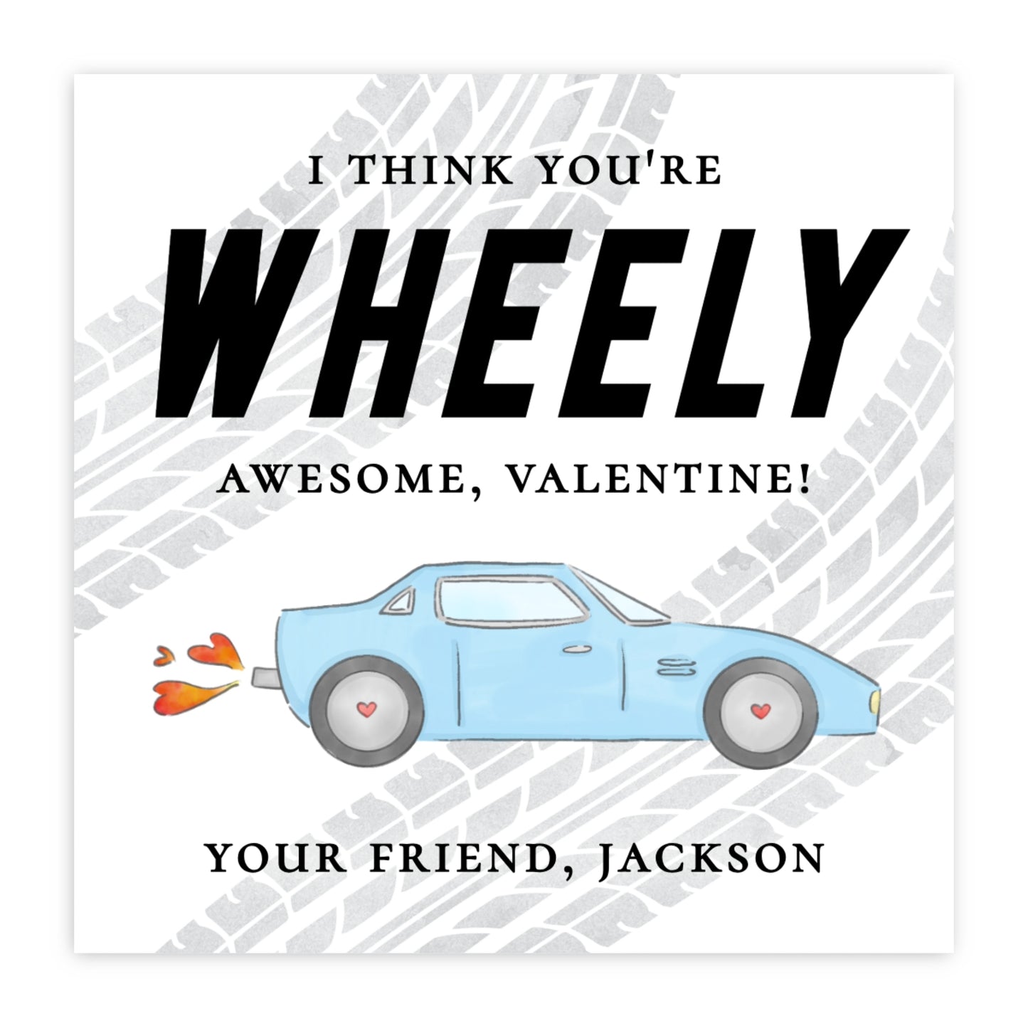 Race Car Valentine (Blue)