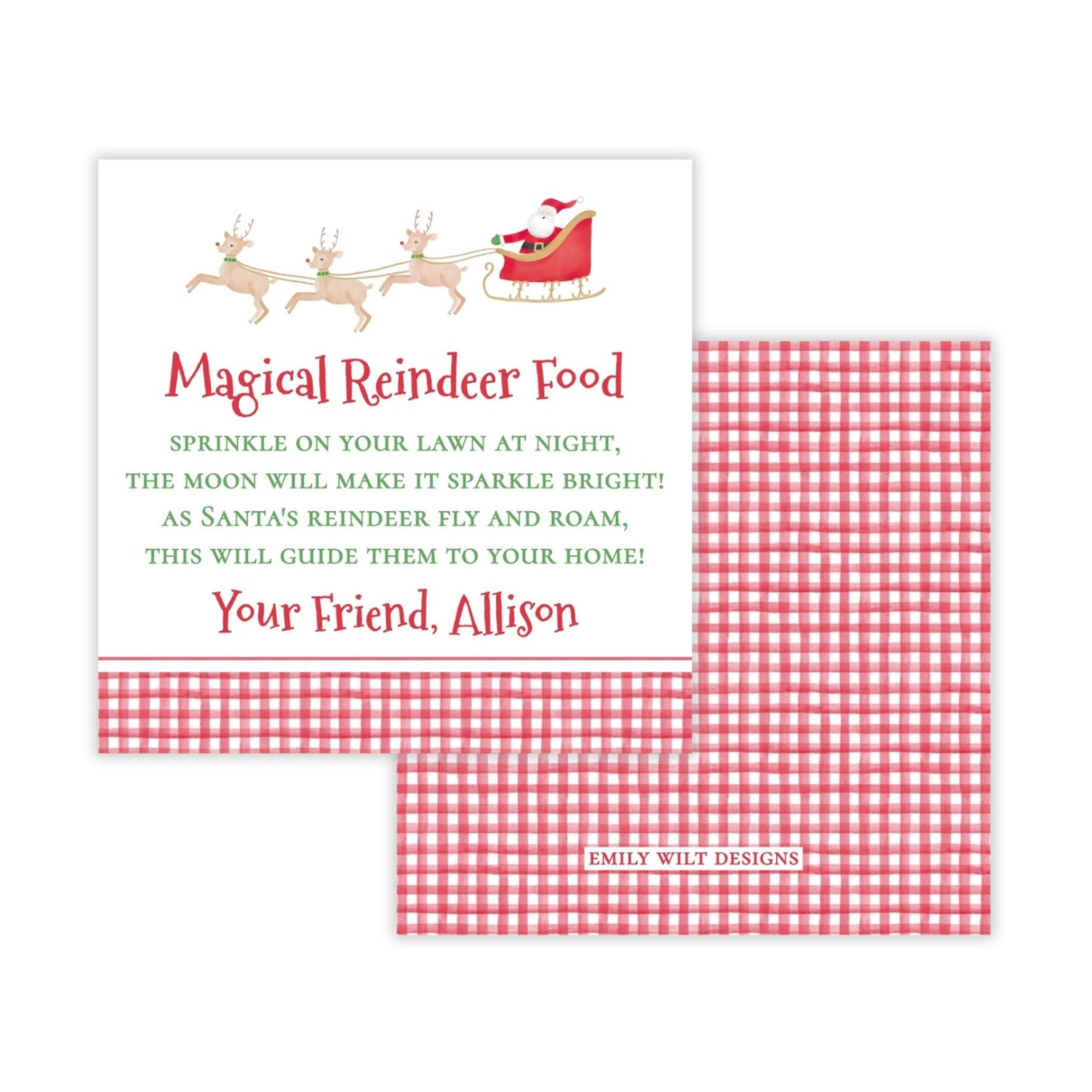 Kids Christmas Gift Tag - Reindeer Food