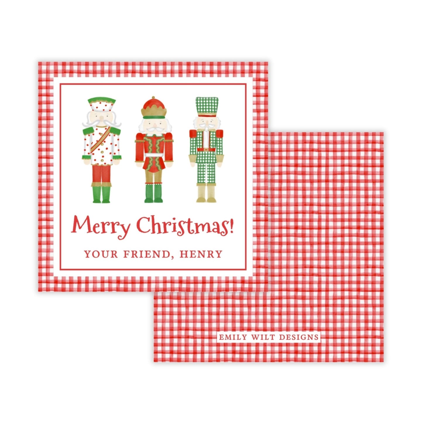 Kids Christmas Gift Tag - Nutcrackers (Red)