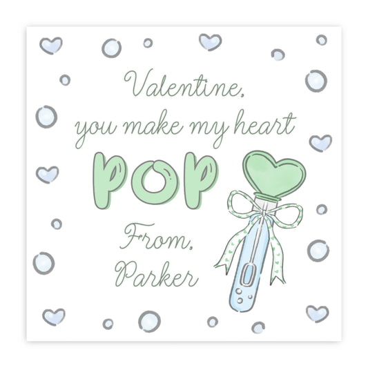 Bubble Wand Valentine (Green)