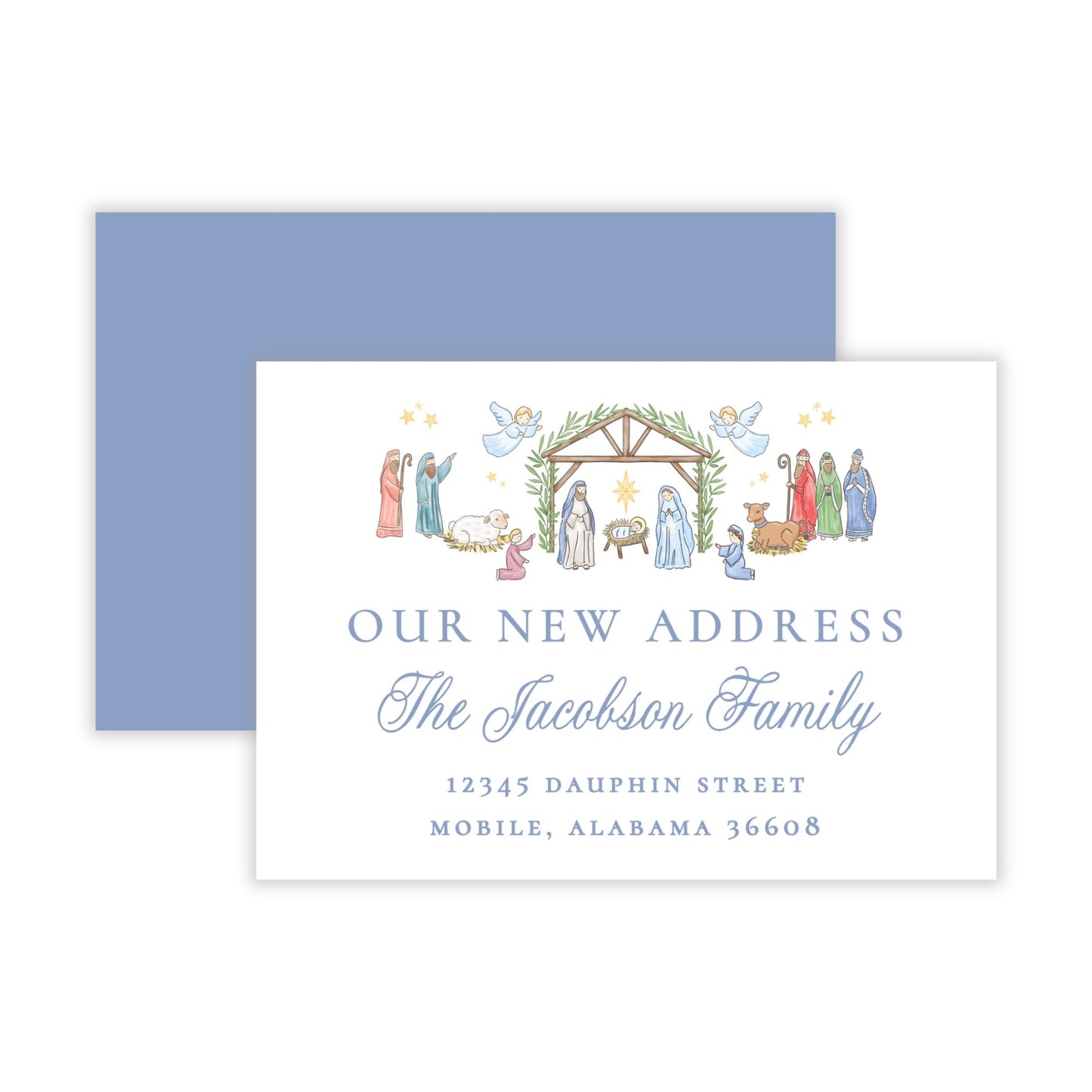 Christmas New Address Enclosure Card - Festive Nativity