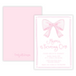 Pink Bow First Birthday Invitations