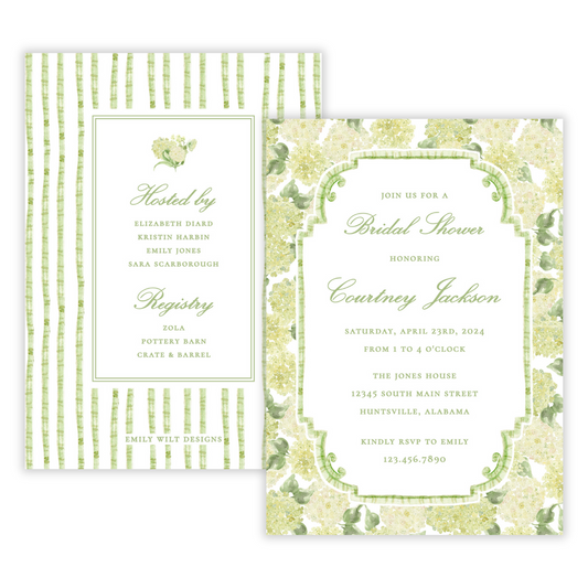 Limelight Hydrangea Bridal Shower Invitations