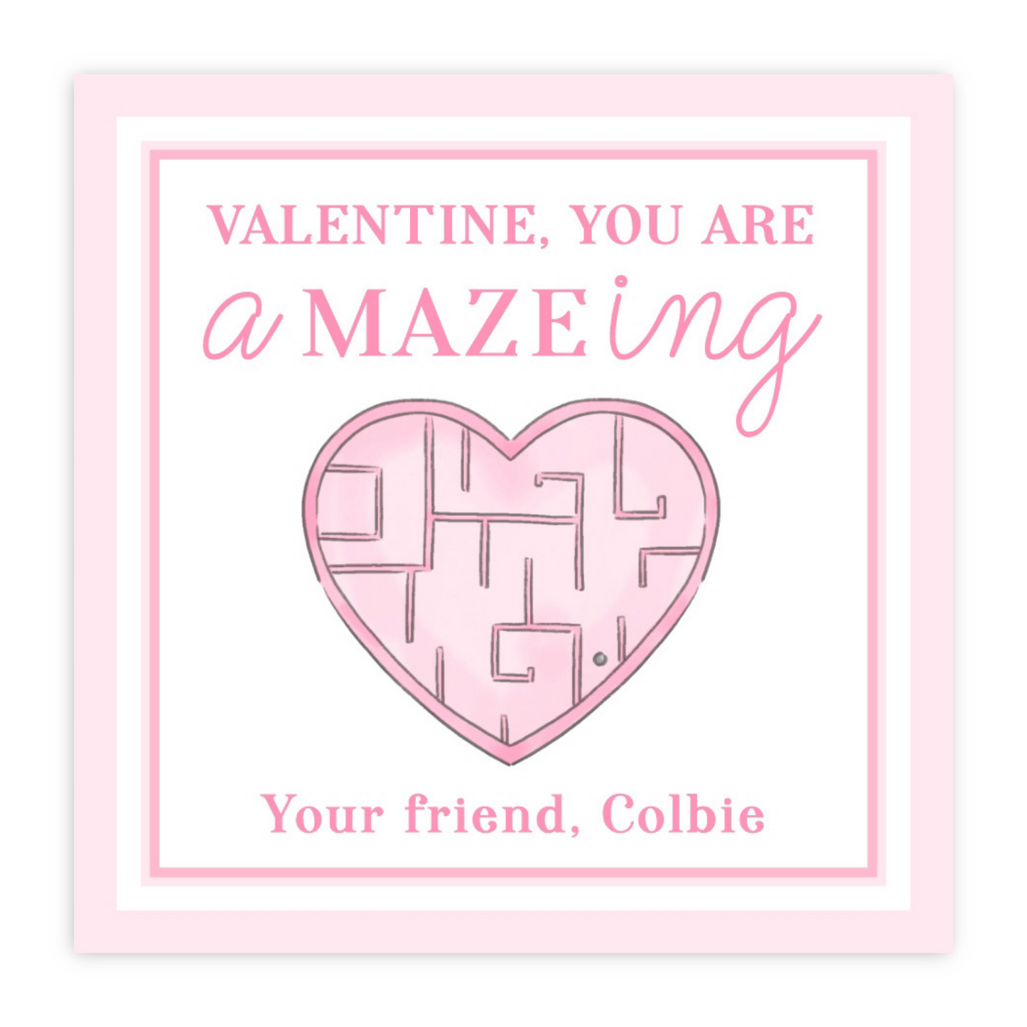 Heart Maze Valentine (Pink)