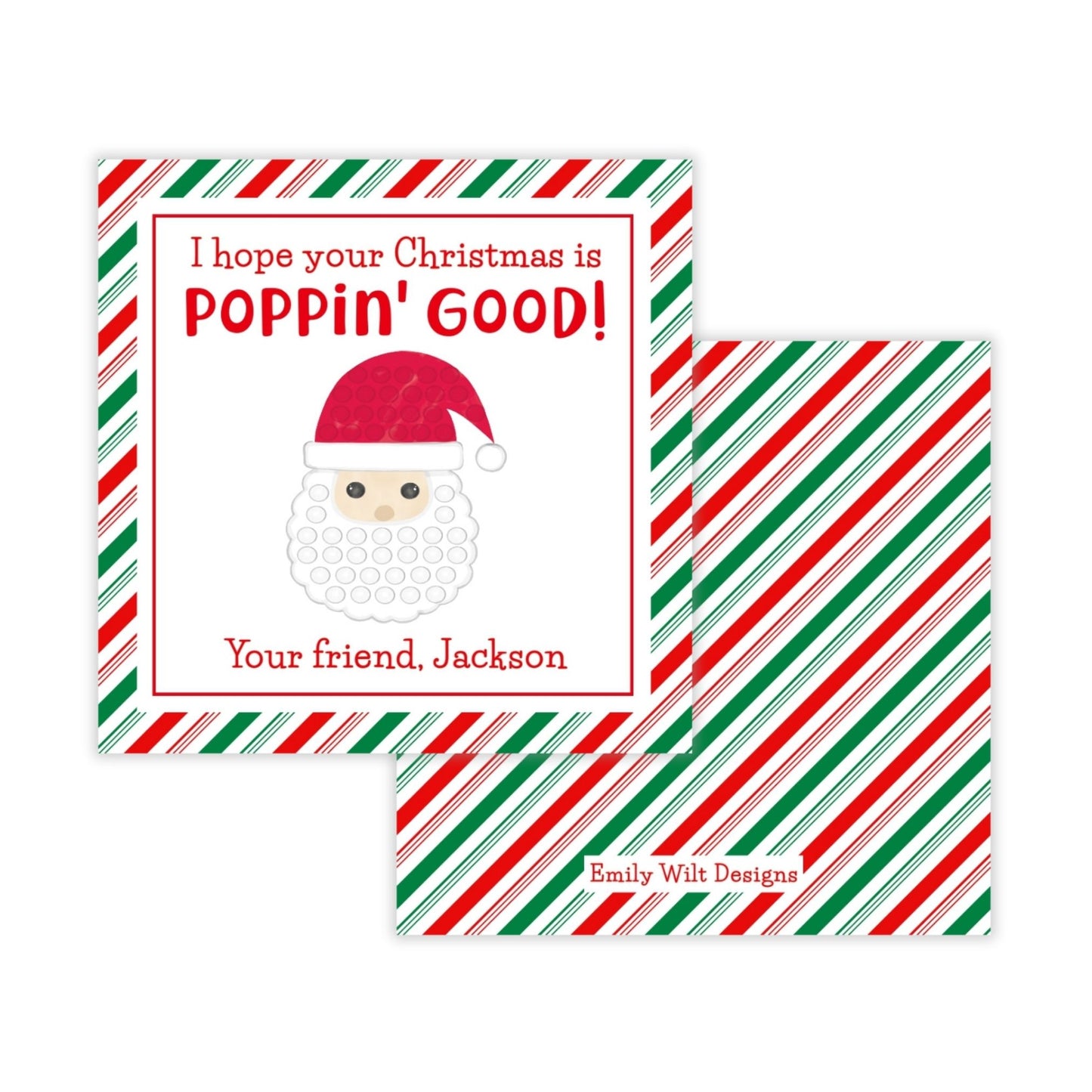 Kids Christmas Gift Tag - Pop It