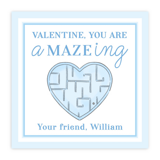 Heart Maze Valentine (Blue)