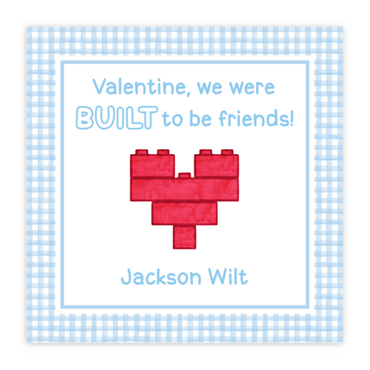 Building Brick Valentine (Blue)