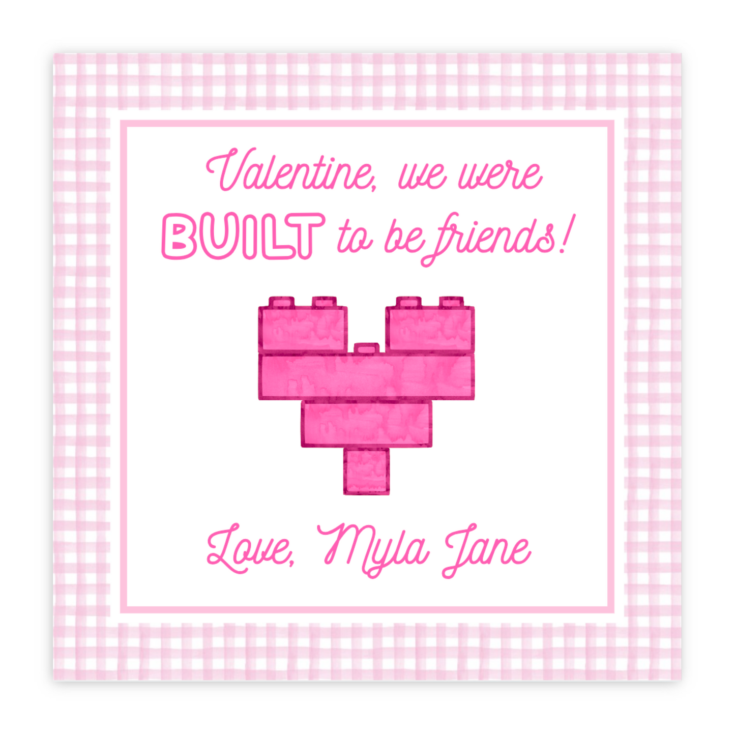 Building Brick Valentine (Pink)