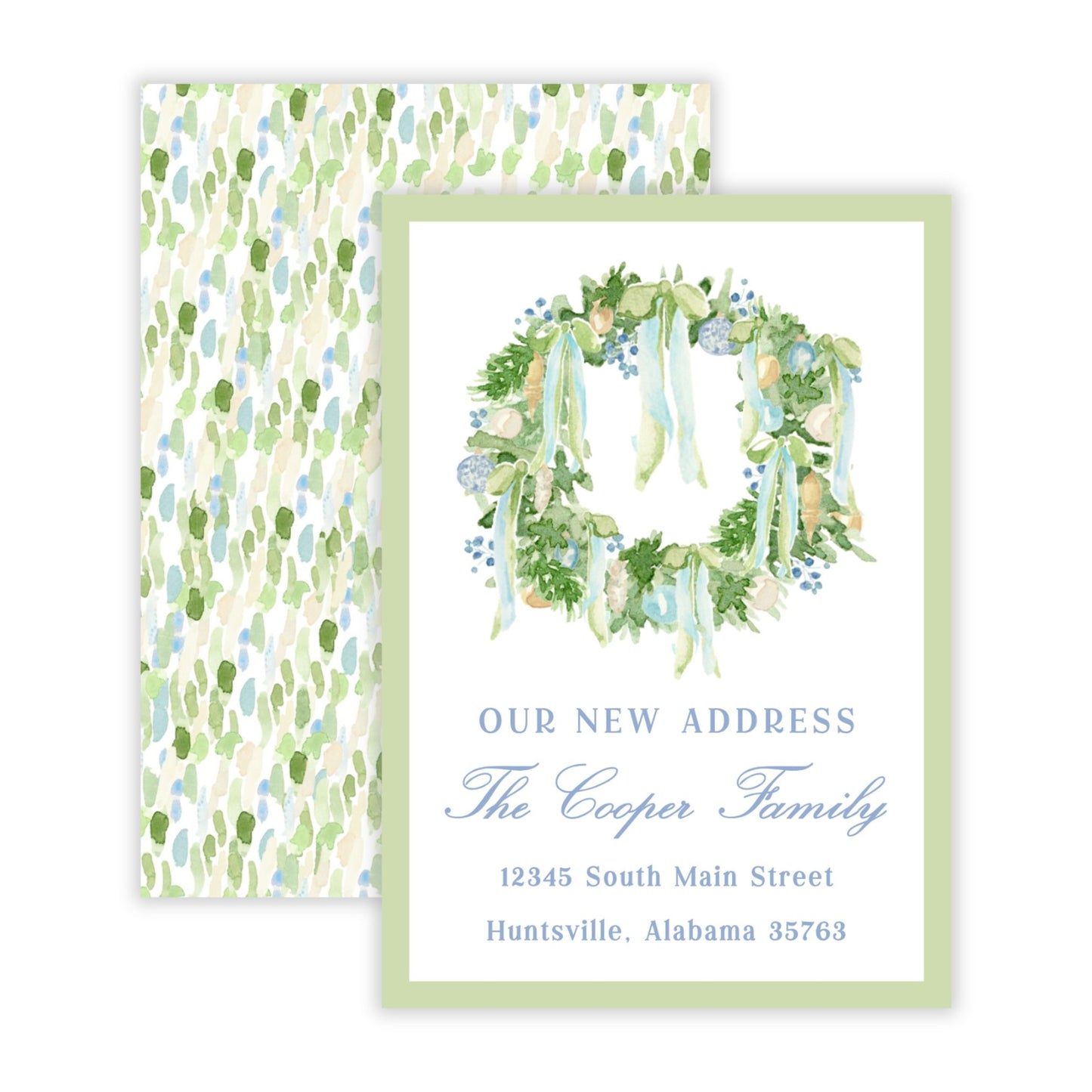 Christmas New Address Enclosure Card - Luxe Noël (Wreath)