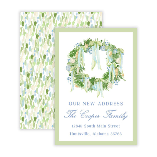 Christmas New Address Enclosure Card - Luxe Noël (Wreath)