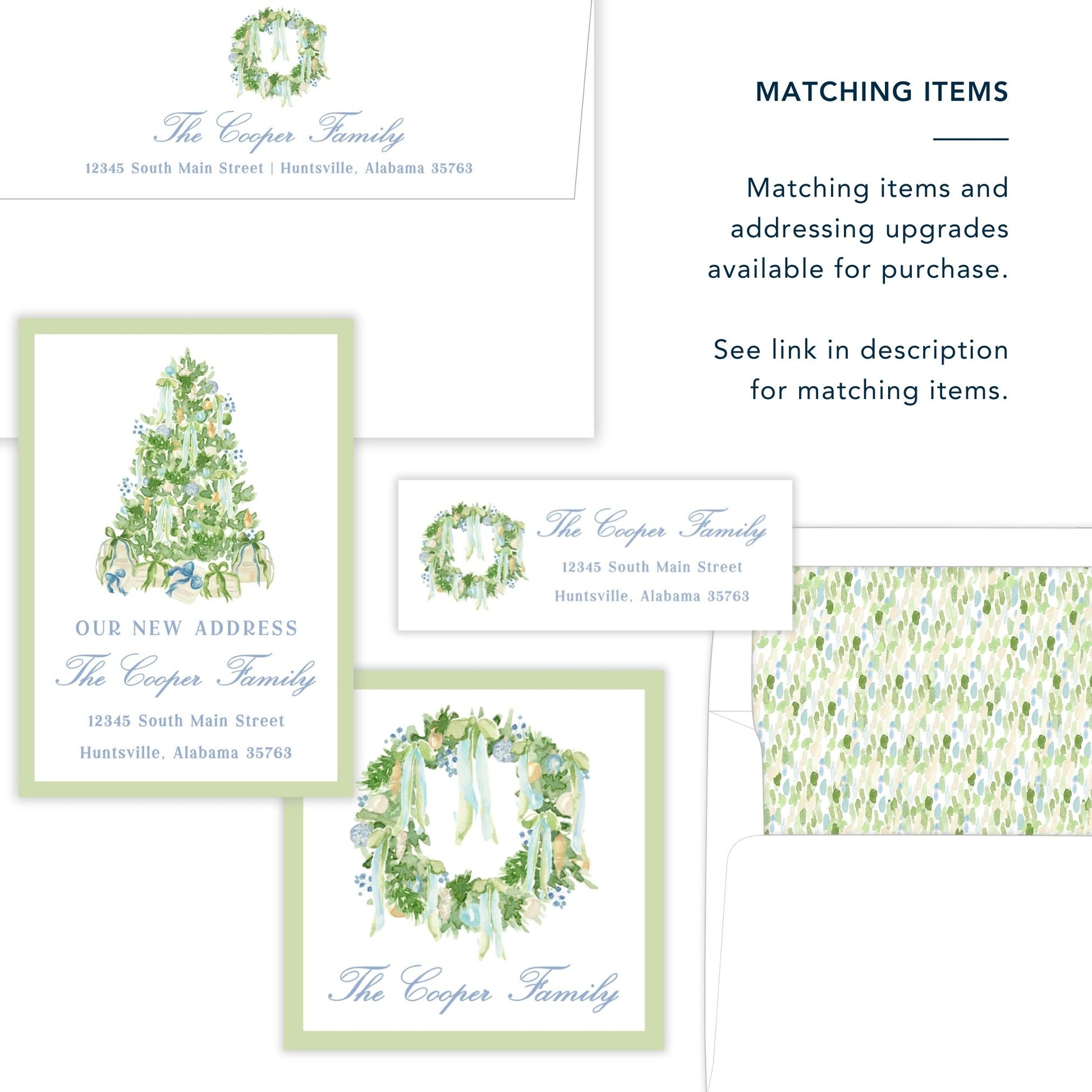 a set of four matching items for a wedding