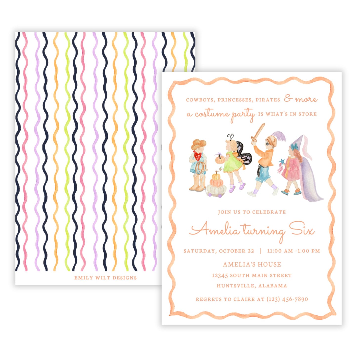 Costume Party Invitations (Orange)