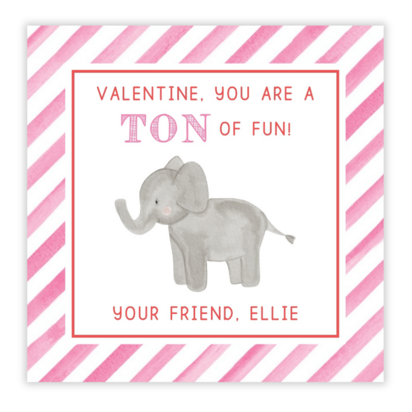 Elephant Valentine (Pink)