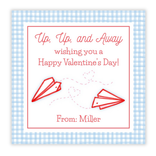 Paper Airplane Valentine (Blue)