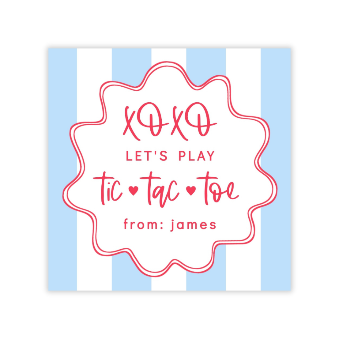 Tic Tac Toe Valentine (Red / Blue)