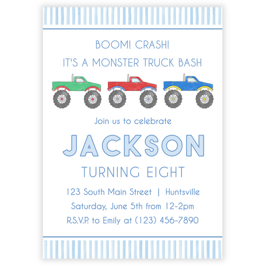 Monster Truck Birthday Invitations