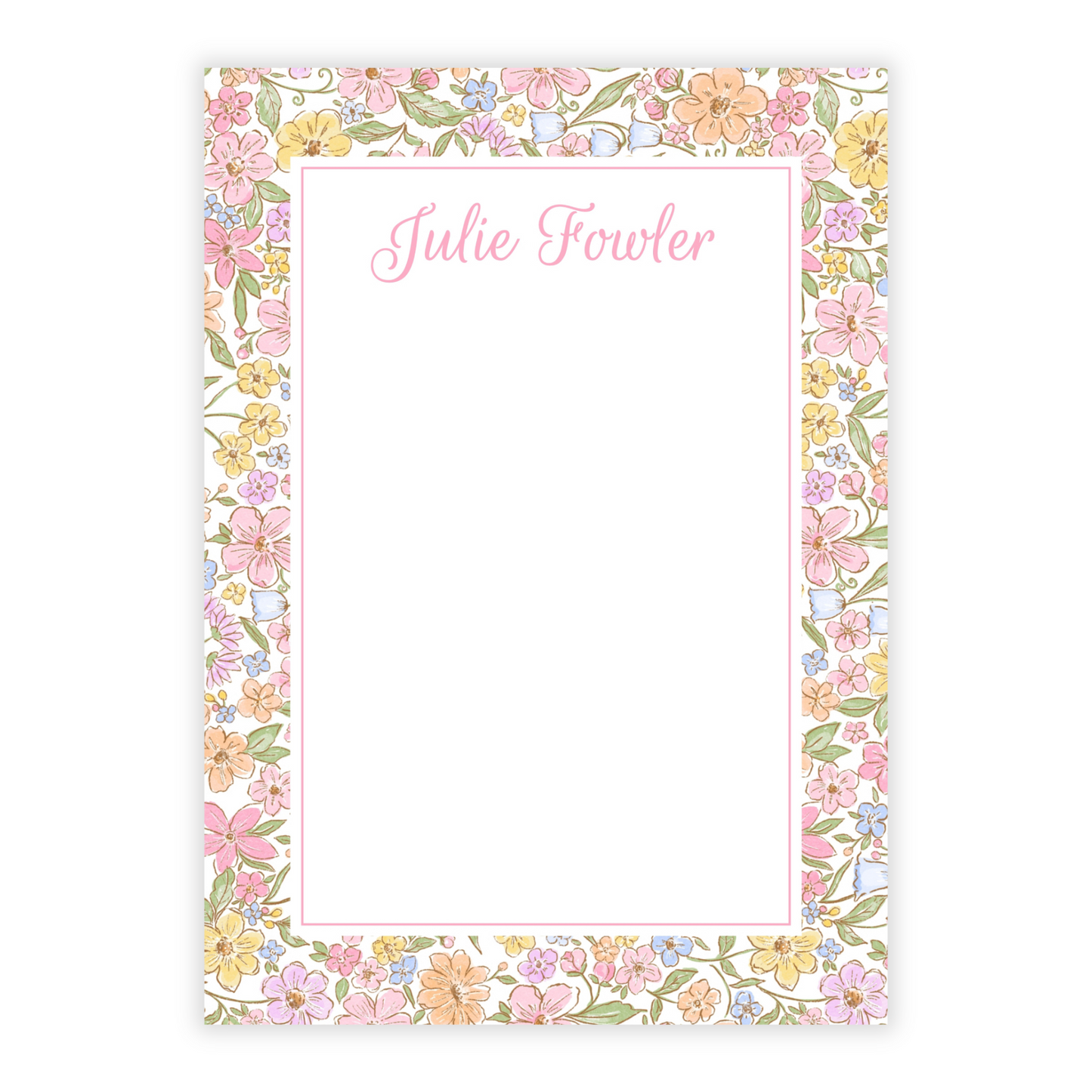 Festive Ditsy Floral Personalized Notepad