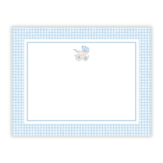 Set of 10 Note Cards - Baby Carriage (Blue) - READY TO SHIP