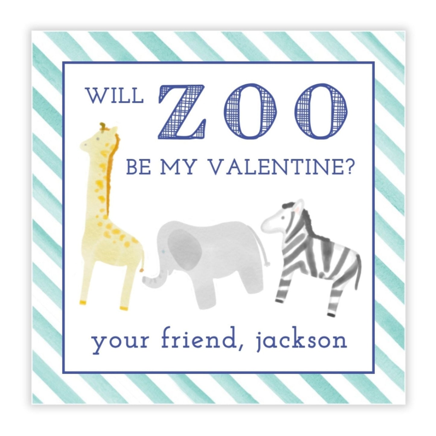 Zoo Valentine (Teal)