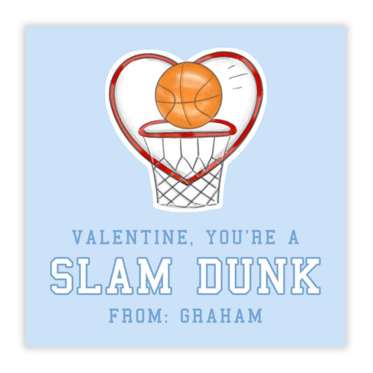 Basketball Valentine, Slam Dunk (Blue)