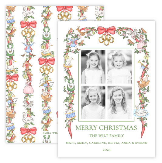 Christmas Photo Card - Twelve Days of Christmas, Garland (4 Photos)