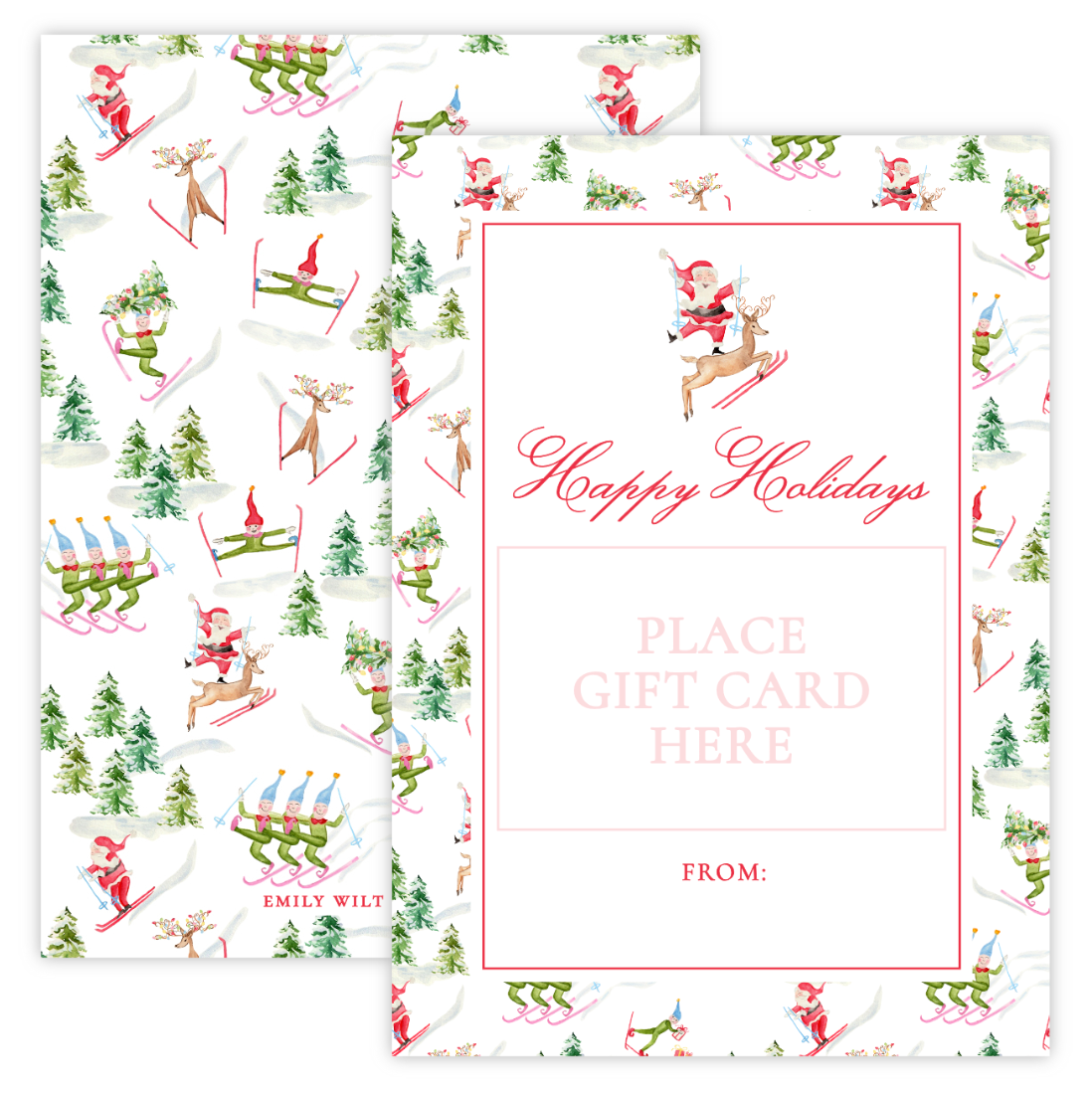 Holiday Gift Card Holder with Envelope - Santa's Chalet