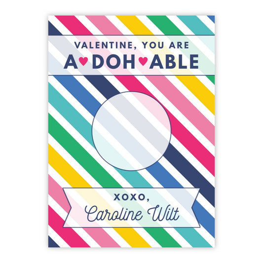 Colorful Stripe Doh Valentine Cards