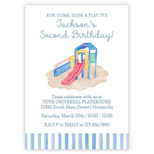 Playground Birthday Invitations - Blue