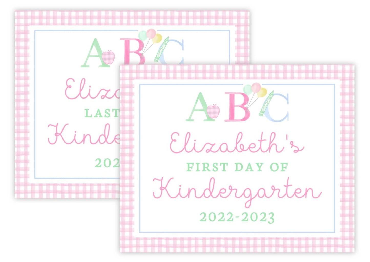 PRINTABLE First and Last Day of School Sign - ABC (Pink)