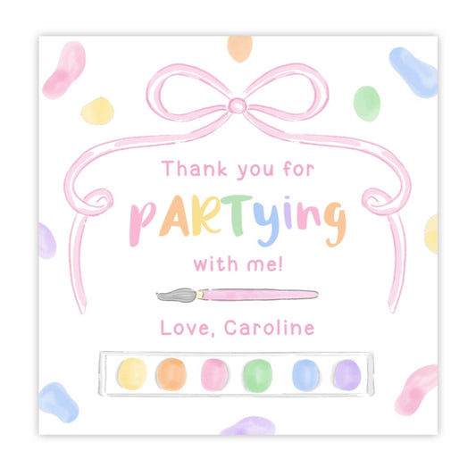 Paint Birthday Party Favor Tags (Pink)