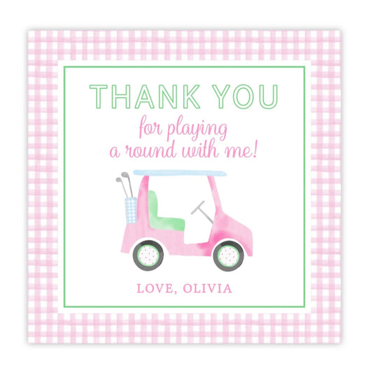 Golf First Birthday Party Favor Tags (Pink)