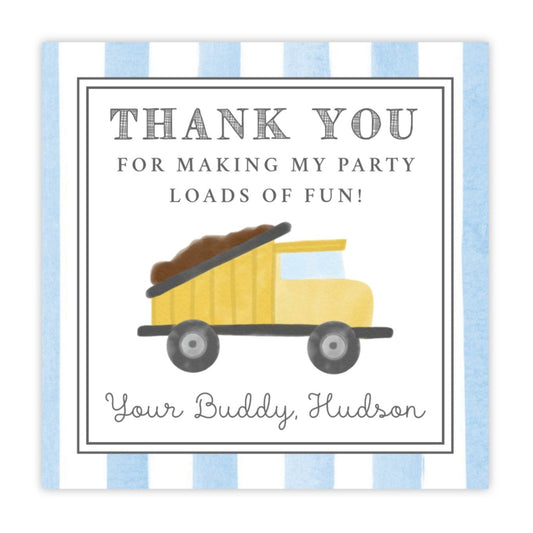 Construction Birthday Party Favor Tags