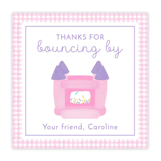 Bounce House Birthday Party Favor Tags (Pink)