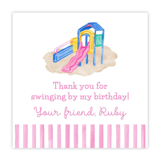 Playground Birthday Party Favor Tags (Pink)